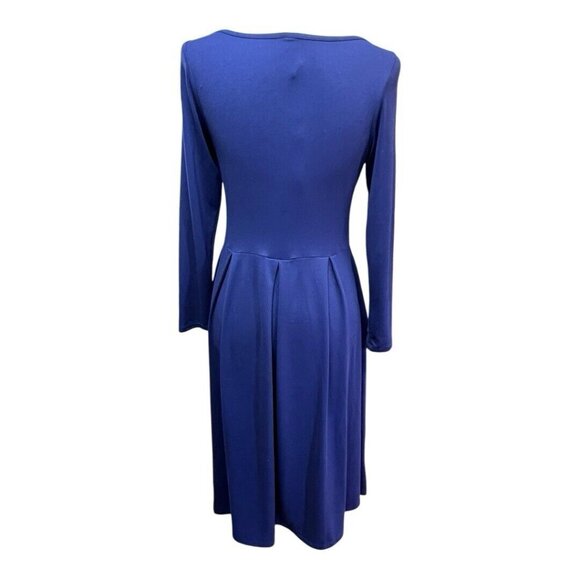 24seven Midi Length Fit N Flare Pocket Dress~Size Small~Navy Blue Comfort L11 20 - Picture 5 of 11
